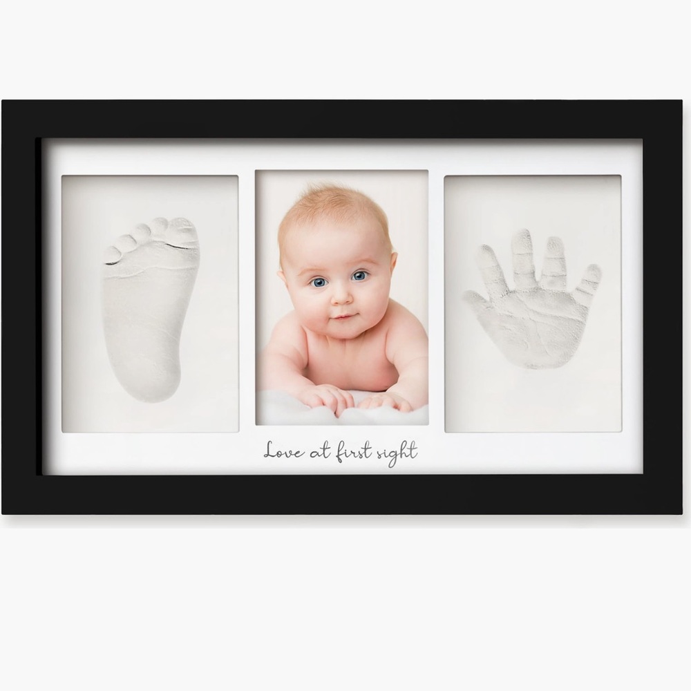 BRAND NEW BABY HANDPRINT FOOTPRINT KEEPSAKE FRAME SET!